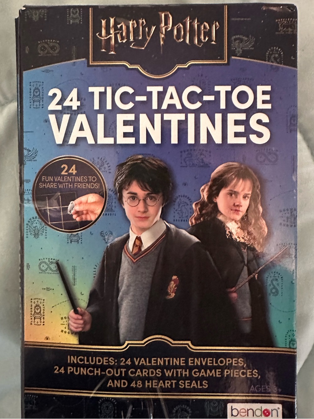 Harry Potter Blue Tic-Tac-Toe Valentines Day Card Pack